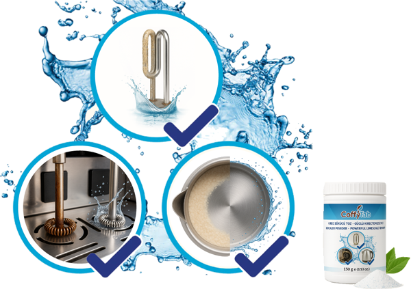 CoffyTab Kireç Sökücü Toz Güçlü Kireç Temizleyici (150 gr.)