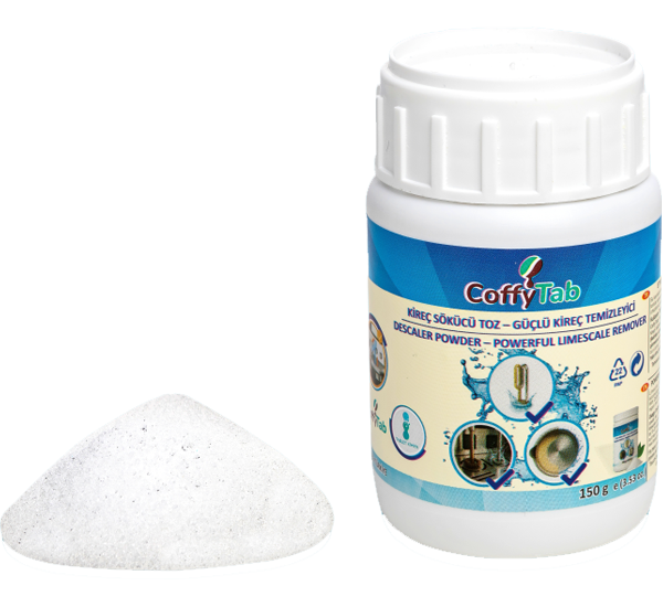 CoffyTab Kireç Sökücü Toz Güçlü Kireç Temizleyici (150 gr.)