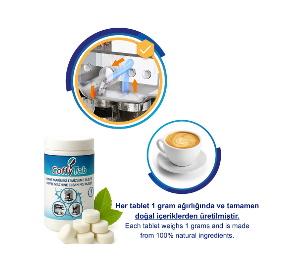 CoffyTab Kahve Makinesi Temizleme Tableti (100 gr.)